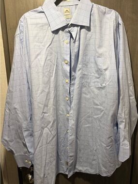 Peter Millar Blue Windowpane Dress Shirt